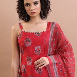 KETCH Ethnic Motif Printed Straight Kurti With Sharara & Dupatta-53