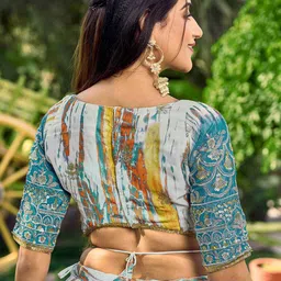 FABPIXEL Printed Sequinned Semi-Stitched Lehenga & Unstitched Blouse With Dupatta image 2