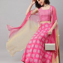 Khushal K Printed Ready to Wear Lehenga & Blouse With Dupatta-picture-40