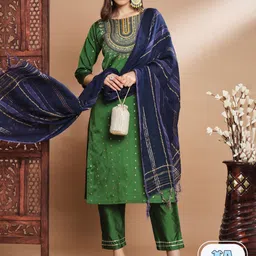 PPTOSS Ethnic Motifs Embroidered Regular Kurta with Trousers & With Dupatta-58