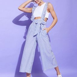 stylestone Women Blue, White Dungaree-picture-9