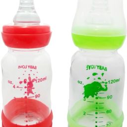 Baby Anti-Colic System Glass Baby Milk Feeding Bottle Pack Of 2 - 120-image-16