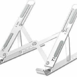 ENMORA Y22T_49_ 7 Level Height Laptop Stand Aluminium Ergonomic Laptop, Tablet, Mobile Stand Foldable Portable Desktop Holder Aluminium Desk Stand Rotatable Laptop Stand with Adjustable Height Compatible with 26 - 35 cm Laptops-10