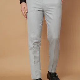 Men Slim Fit Grey Viscose Rayon Trousers-image-94