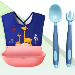 BPA Free Material Baby Self Feeding Spoon & Adjustable Baby Feeding Bib-(BE2328) - Silicone-23