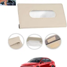 Beige Leatherite Rectangle Shape Fancy Design Tissue Dispencer For Car-220 Vehicle Tissue Dispenser-image-51
