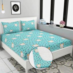 220 TC Cotton Double Printed Fitted (Elastic) Bedsheet-image-50