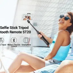 BUFONA 3in1 Live Broadcast Extendable Bluetooth Selfie Stick Tripod Stand +Carry Bag Single Gimbal for Mobile image 4