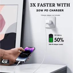 RoarX Type C 6 A 1 m 20 W PD Fast Charging USB C to Lightning Compatible with iPhone X,11,12,13,14 image 2