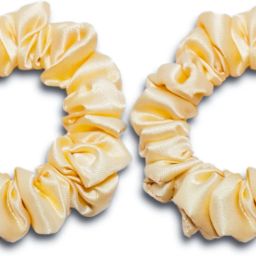 TASU Premium SilkSatin Scrunchies(Pack of 2)Rubber Band(Cream/p yellow, Small) Rubber Band-image-40