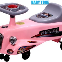 VINTAGE BABY SWING CAR, MADE IN INDIA, LIGHT & MUSIC, ZIG ZAG MOVEMENT-28