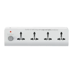 Ecolink Guardian Chief 6 Amps 4 Sockets Spike & Surge Guard With Individual Switch (1.5 Meters, Fire Retardant Material, 913715174301, White)-0