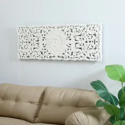 wooden home Mango Wood Full Size Carving Jharokha in White Distress Finish-picture-47