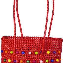 beads bags wire, beads wire koodai, beades handle bags,handmade beaded bags Grocery Bag-image-21