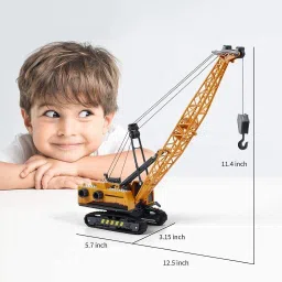 akvanar Die-cast 1:55 Model Crane Toy with Cable, 360 Degree Rotating Towing Crane Toy image 5
