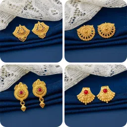bestseller Combo of 4 Traditional Brass Earring Set-20