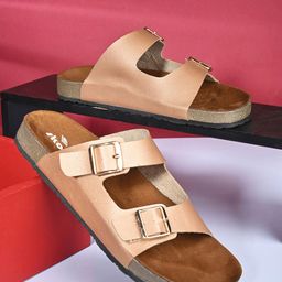 SKORA Open Toe Flats with Buckles-4