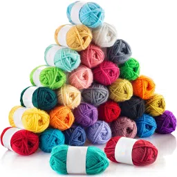 24 pcs Acrylic Wool Yarn Rendomly color send 15 Gram Per Skeins Multicolored Yarn Great Crochet and Knitting Starter Kit for Colorful Craft Assorted Colors.-28