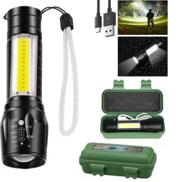 USB Rechargeable Mini Pocket Torch Light With Focus Light 5 hrs Torch Emergency Light-1