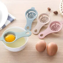leeonz Egg Yolk Separator, Egg Separator Egg Yolk White Separator, Egg Filter (Pink) Plastic Egg Separator image 2