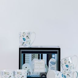 The Wishing Chair White & Blue Floral Printed Bone China Glossy Cups Set of Cups and Mugs-image-87