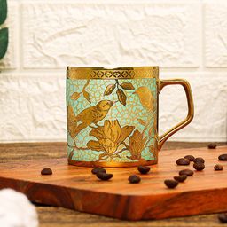 Femora Green Weaver Love Green 6-Pieces Ethnic Motifs Printed Ceramic Glossy Mugs 180ml-21
