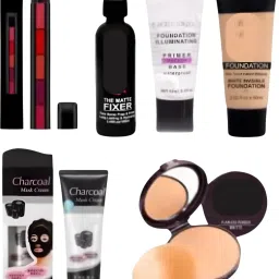grasp Makeup combo set for Girls Fixer Primer Foundation compact lipstick , mask-5