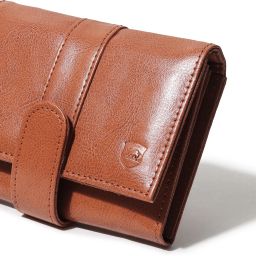 Women Casual Tan Artificial Leather Wallet-image-7