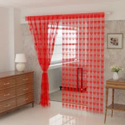 214 cm (7 ft) Polyester Semi Transparent Door Curtain Single Curtain-22