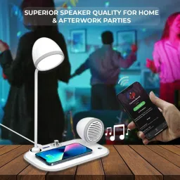 Adofys Multipurpose 3 in 1 Desk Lamp with 15w Wireless Charger and Bluetooth Speaker 15 W Bluetooth Speaker image 4