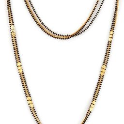 divastri Jewellery Traditional One gram gold Pendant Mangal sutra Sets chain Pendants Tanmaniya Necklace golden Black Beads Vati Mangalsutra for Women girls Copper, Brass Mangalsutra-picture-22