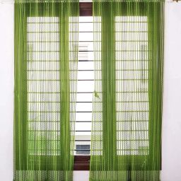 214 cm (7 ft) Tissue, Net Semi Transparent Door Curtain (Pack Of 2)-image-24