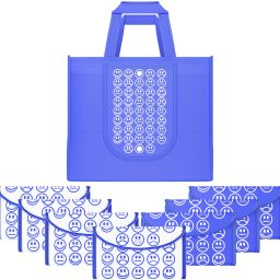 Pack of 8 Smile Foldable Unisex Shopping Bags | Dark Blue & White Blue Pack of 8 Grocery Bags-image-14