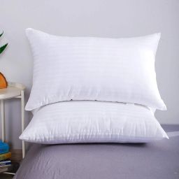 Soft Pillow White Microfibre Stripes Sleeping Pillow Pack of 2-image-5