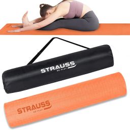 Anti Skid Eco-Friendly TPE Yoga Mat with Carry Bag, Orange 6 mm Yoga Mat-image-65
