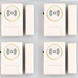 NAVKAR SYSTEMS Wireless Door Window Open Alert Home Security System Siren/Alarm, Standard Size, White - Set of 4 Nos Sensors image 1