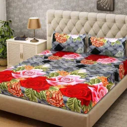 140 TC Microfiber Double 3D Printed Flat Bedsheet-image-21