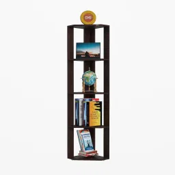 das Revolt Wooden Multipurpose Book Storage Display Organizer Rack Showcase Stand Engineered Wood Semi-Open Book Shelf image 5