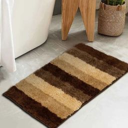 hosta homes Brown Striped Cotton 24x16 Inches Antiskid Door Mat-picture-13