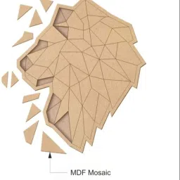 Lion Face Mosaic Puzzle – Paintable MDF Kit for Wall Décor-25