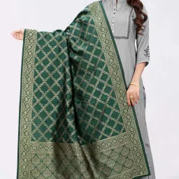Silk Blend Woven Black Women Dupatta-image-88