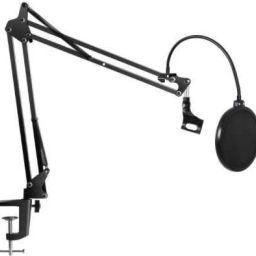 Adjustable Microphone Suspension Boom Scissor Arm Stand + Dual Layer Pop Filter, Max Load 1 KG Compact Mic Studio Microphone Stand And Pop Filter for Radio Broadcasting Studio,Home,Youtuber Voice-Over Sound Studio, Stages, and TV Stations For Youtube Microphone Suspension Boom Scissor Arm Stand-image-49