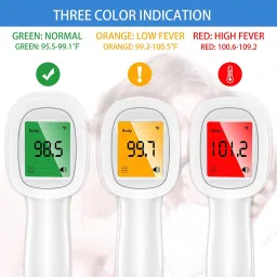DR VAKU Digital Temperature Gun for Fever Check with Three Color Indication, Non-Contact Wide Range Laser Infrared Thermometer image 2