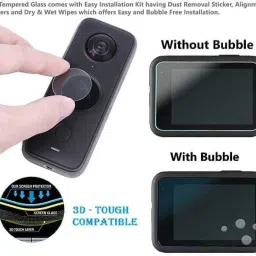 Axcess Tempered Glass Guard for Tempered Glass Screen Guard Protector Compatible for Insta 360 One X2 Digital Camera with Full Screen Coverage & Easy Installation Kit image 4