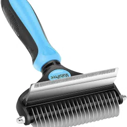 2 in 1 Deshedding Tool Undercoat Rake Dematting Comb for Mats & Tangles Removing Slicker Brushes for Dog & Cat-image-32