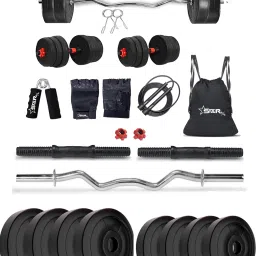 20 kg PVC weight with 3ft Curl Rod and Accessories Home Gym Combo-image-50