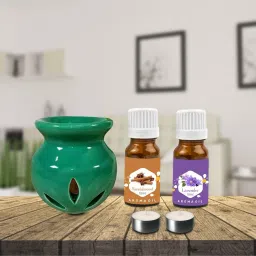 PEEPRESION Air Diffuser With T-Light & Lavender Sandalwood Aroma Oil (10ml Each) Scented Air Diffuser For Home, Office, Temple, Bedroom, Club, Studio, Parlour Diffuser-42