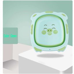 Portable Baby Washbasin Foldable Silicone Washbasin Travel Baby Care Cartoon Graphics Table Top Basin-image-41
