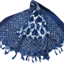 Silk Blend Printed Blue Women Dupatta-picture-15