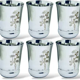 (Pack of 6) Durable S.Steel Tumblers – 500ml, Pack of 6, 100g Each, Mirror Polish Glass Set Water/Juice Glass-picture-13